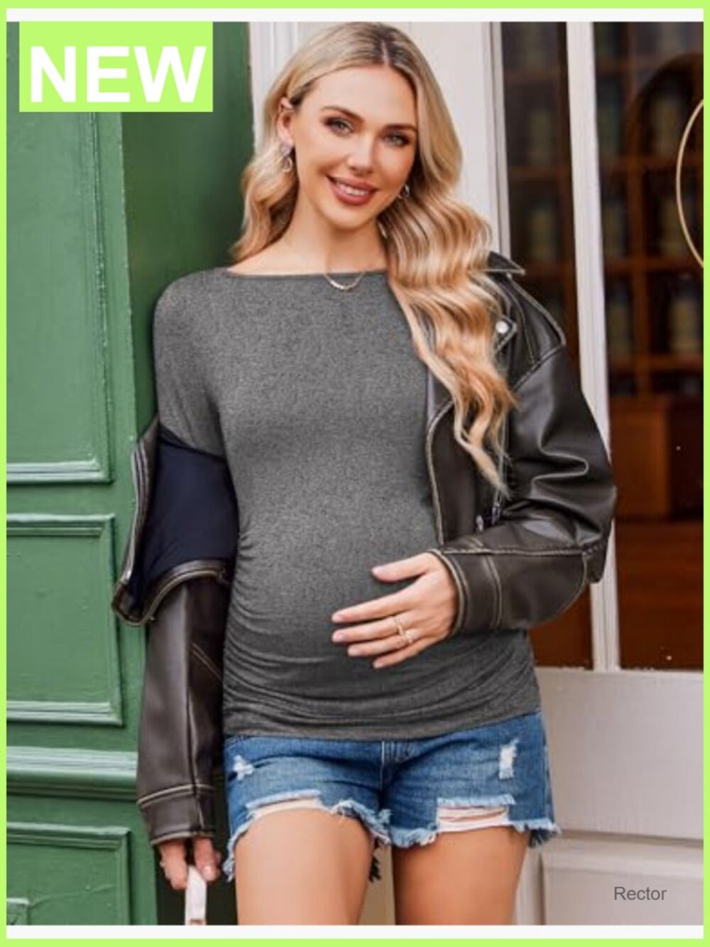 Maternity Boat Neck Long Sleeve Tunic Tees 3-Pack S-XXL - Picture 3 of 6
